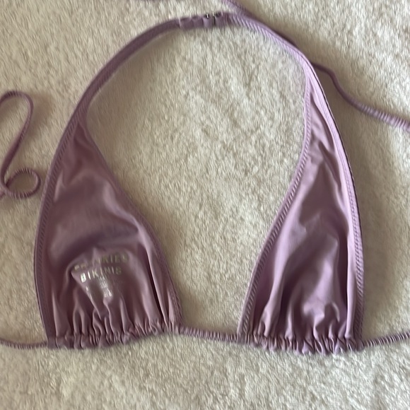 Frankie's Bikinis Annia High-Waist Pliss Bikini Set Size Small Color: lavender - Picture 5 of 10